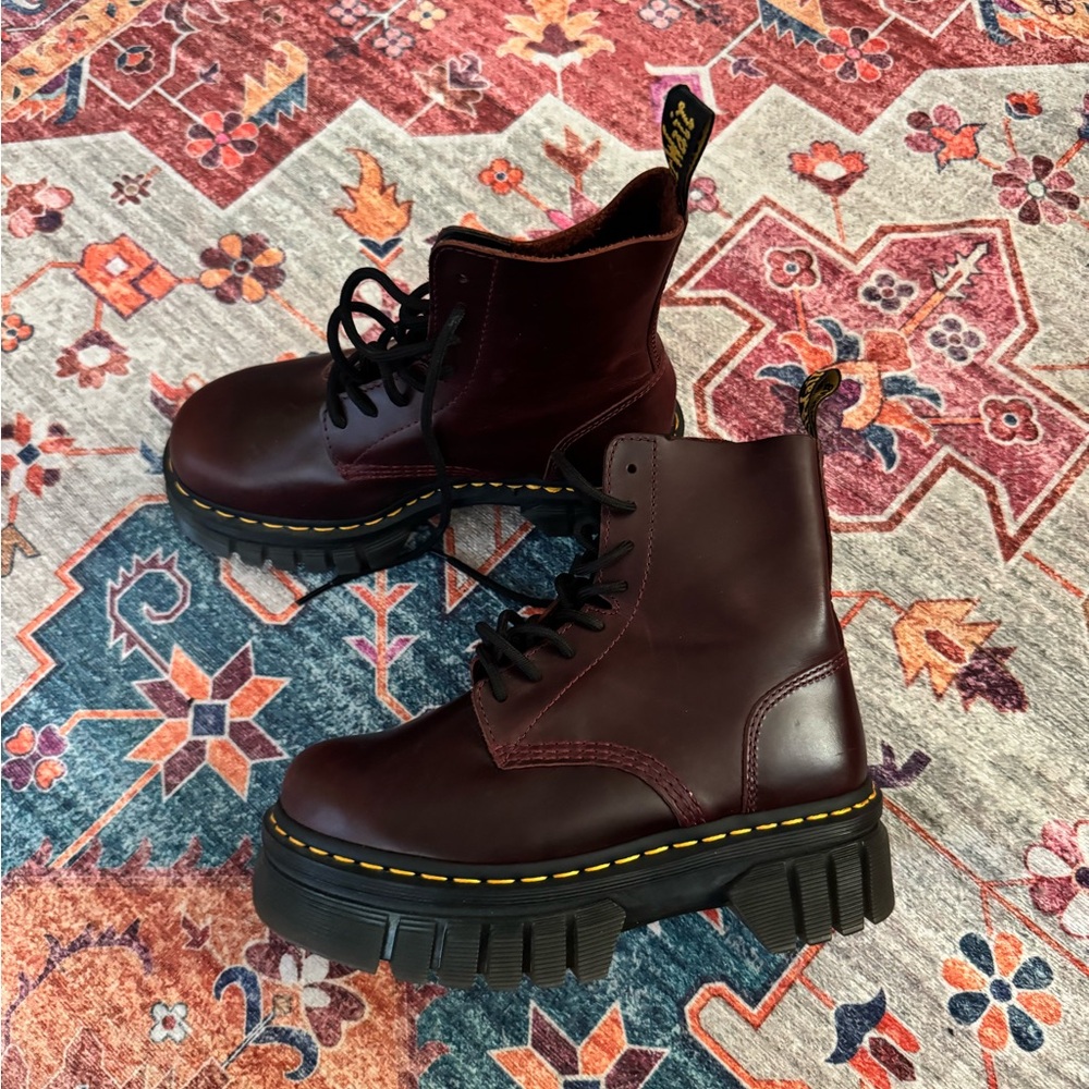 Dr. Martens Cherry Red Platform Boots